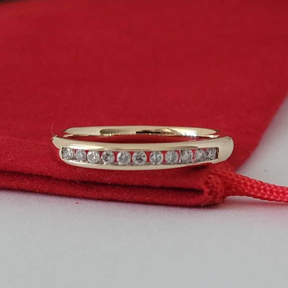 ❤️10k Size 7 Beautiful Solid Yellow Gold Genuine Diamonds Band Ring! 👌🎁